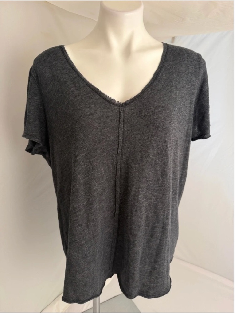 Project Social T Charcoal V-Neck Short Sleeve Tee